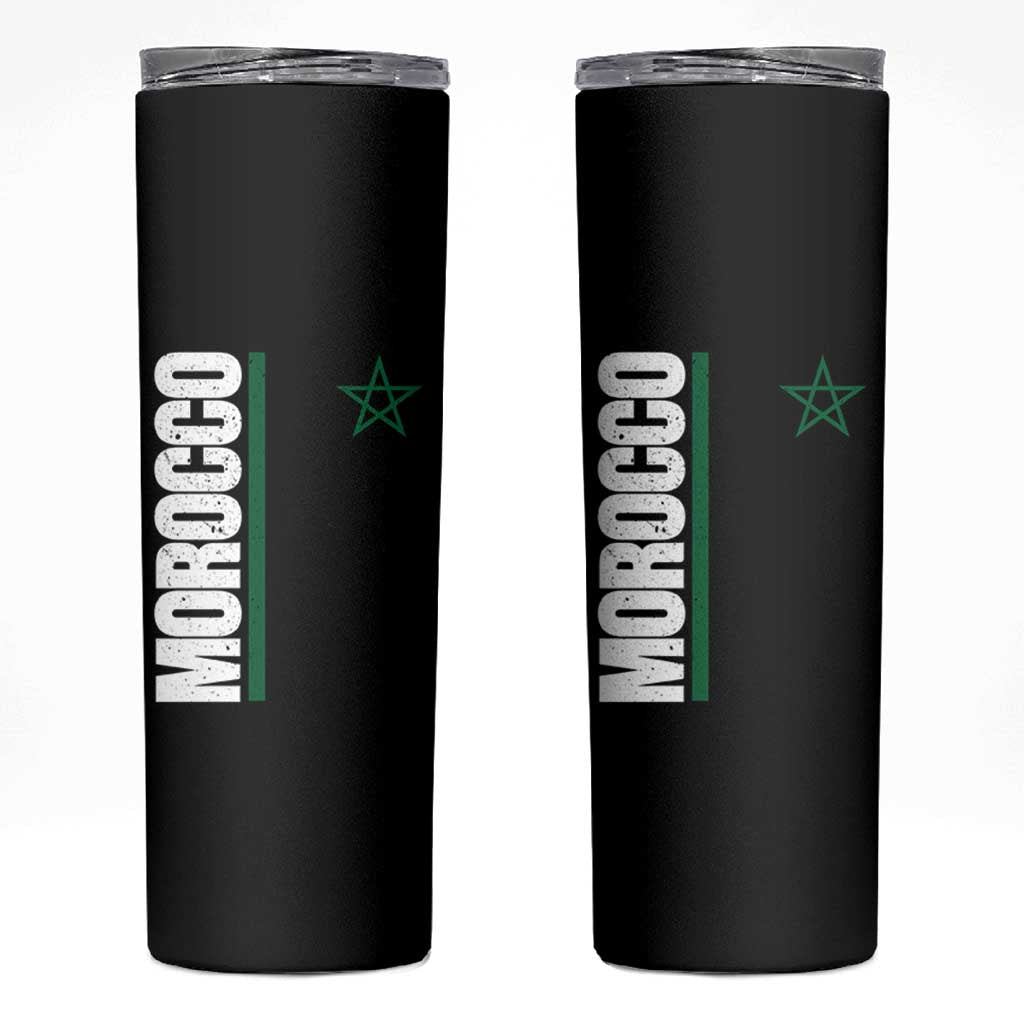 Morocco Green Star Flag Patriotic Moroccan Pride Skinny Tumbler