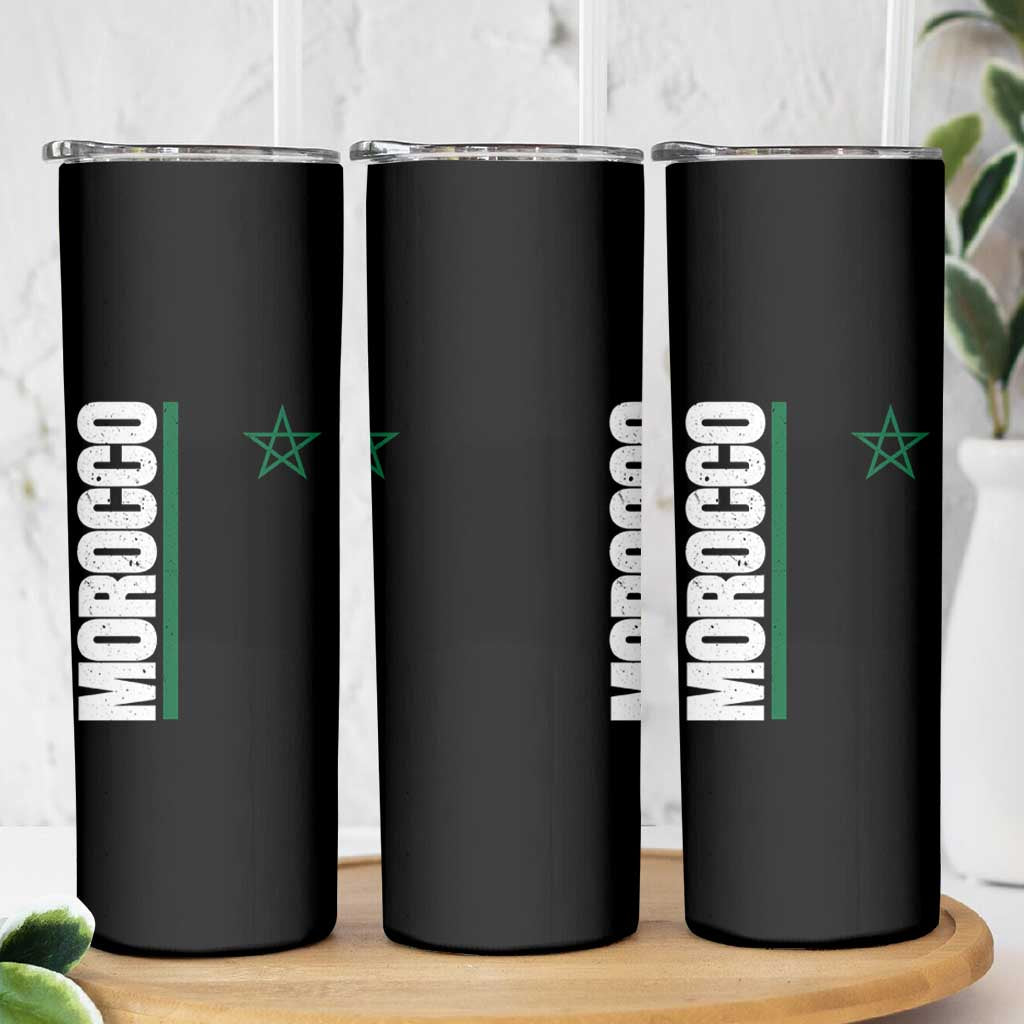 Morocco Green Star Flag Patriotic Moroccan Pride Skinny Tumbler