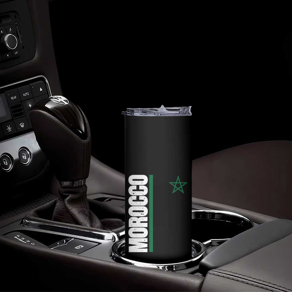 Morocco Green Star Flag Patriotic Moroccan Pride Skinny Tumbler