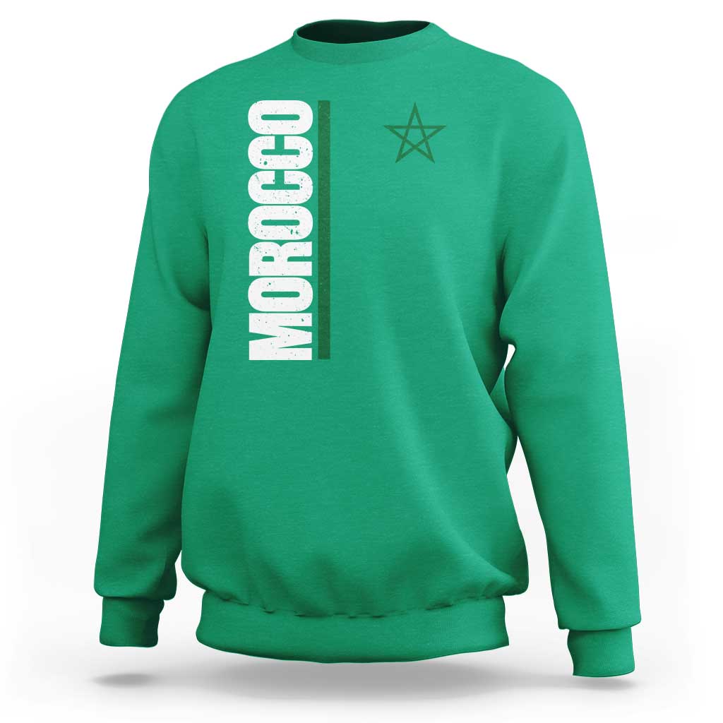 Morocco Green Star Flag Patriotic Moroccan Pride Sweatshirt