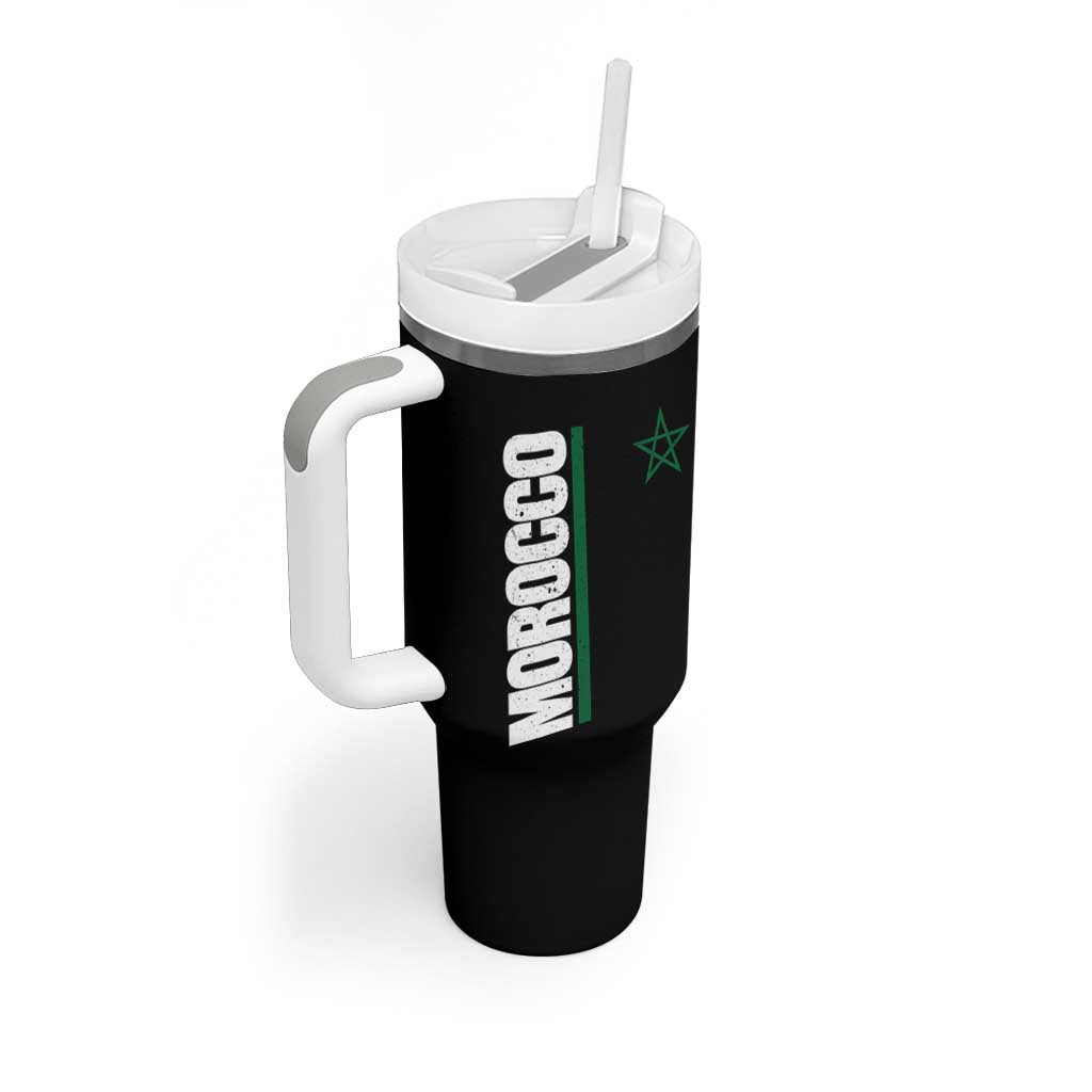 Morocco Green Star Flag Patriotic Moroccan Pride Tumbler With Handle