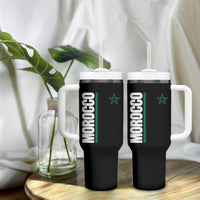 Morocco Green Star Flag Patriotic Moroccan Pride Tumbler With Handle