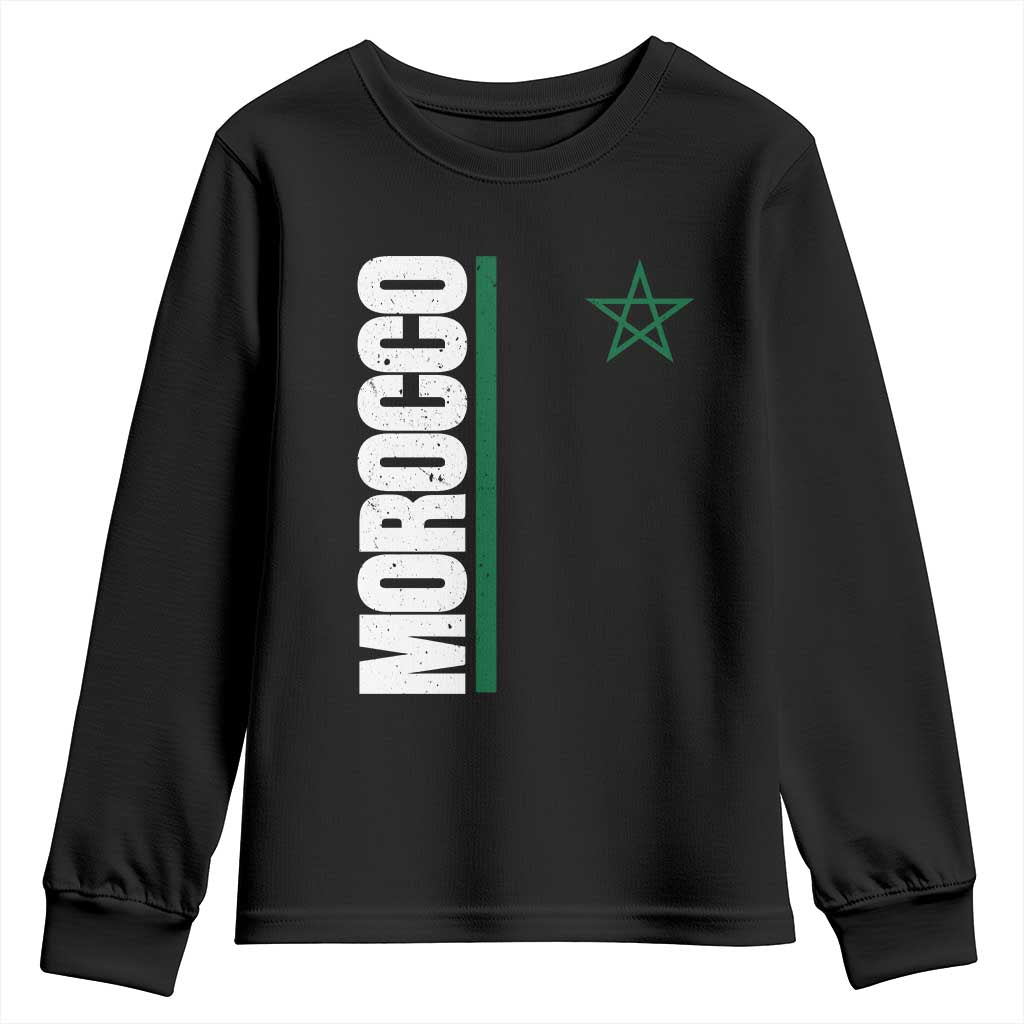 Morocco Green Star Flag Patriotic Moroccan Pride Youth Sweatshirt