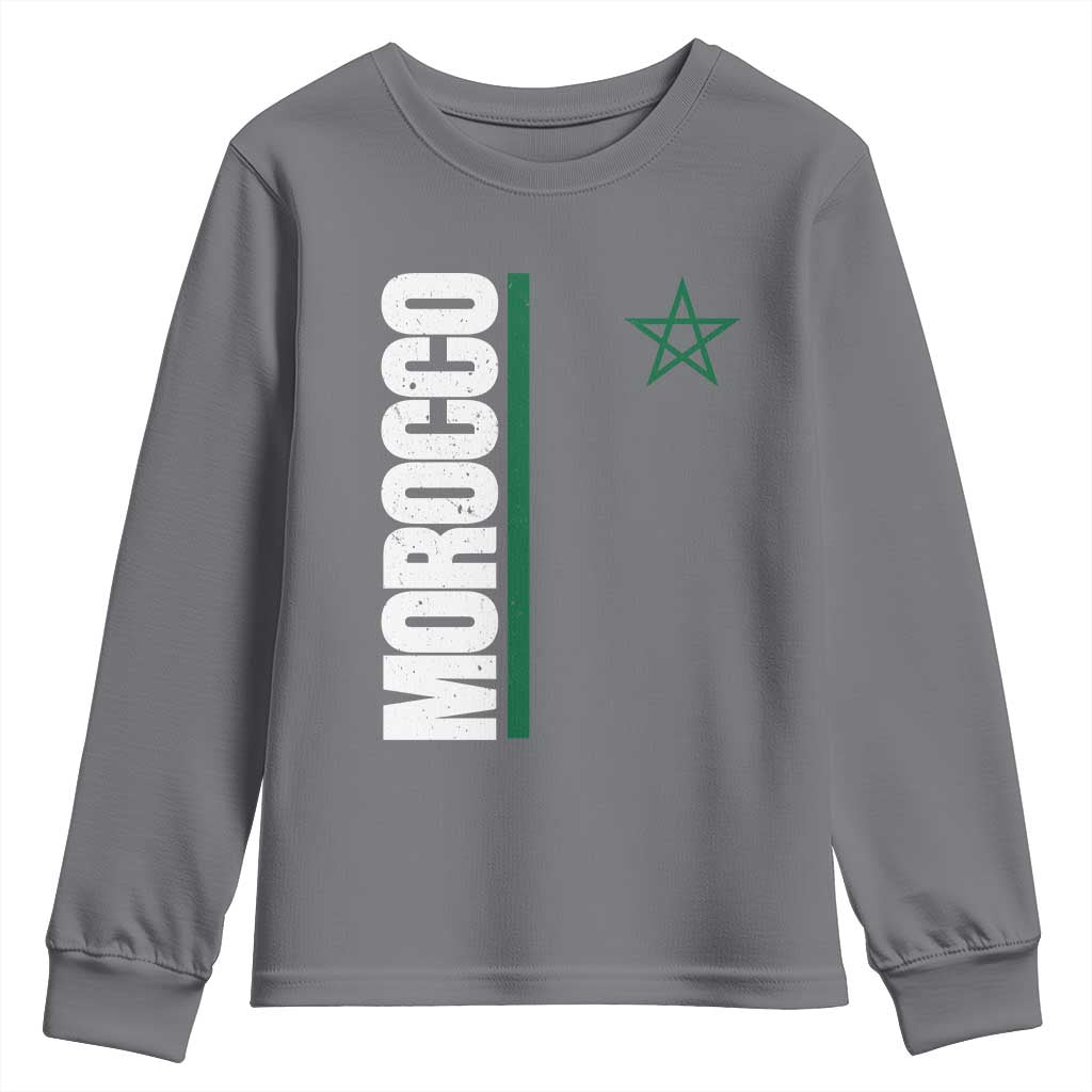 Morocco Green Star Flag Patriotic Moroccan Pride Youth Sweatshirt