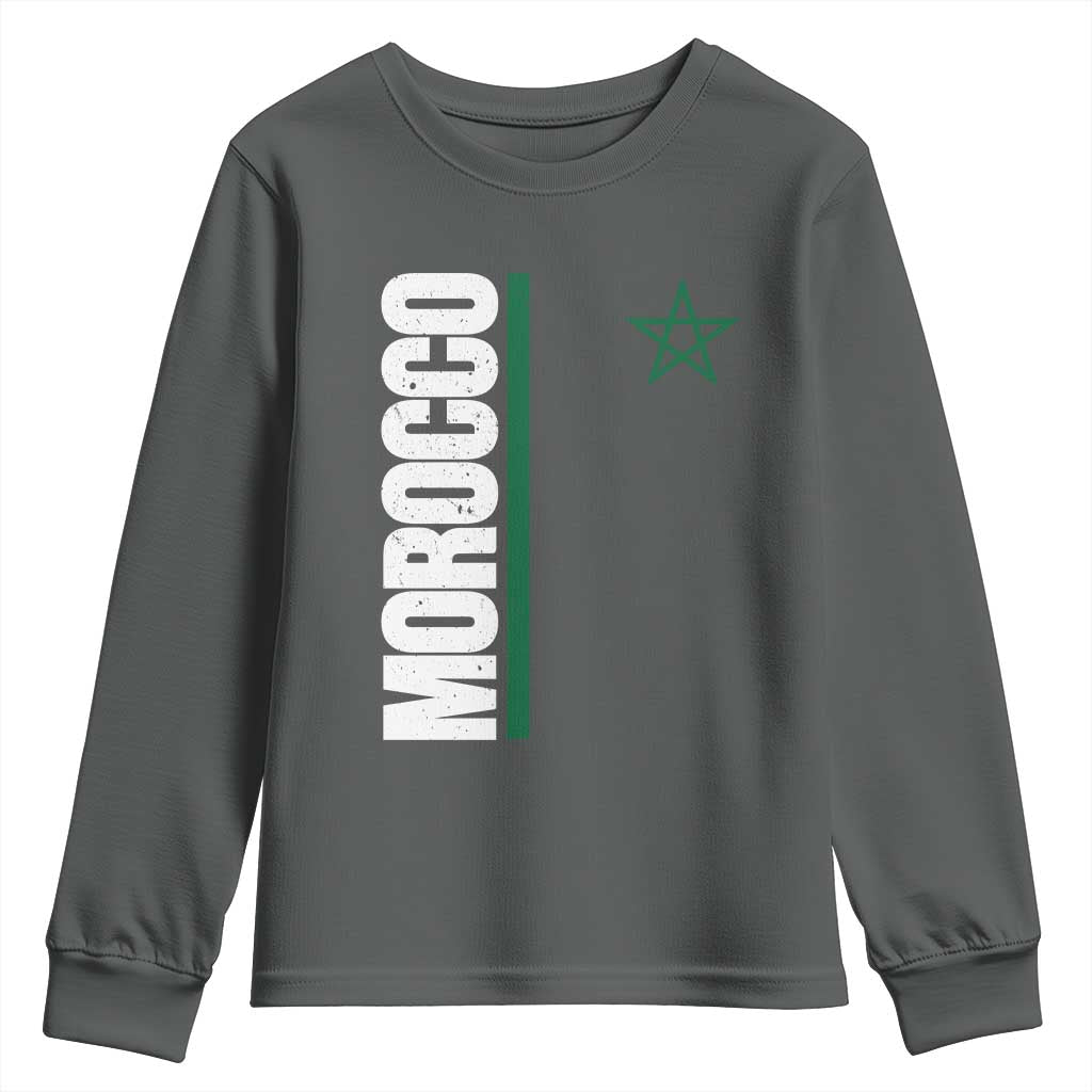 Morocco Green Star Flag Patriotic Moroccan Pride Youth Sweatshirt