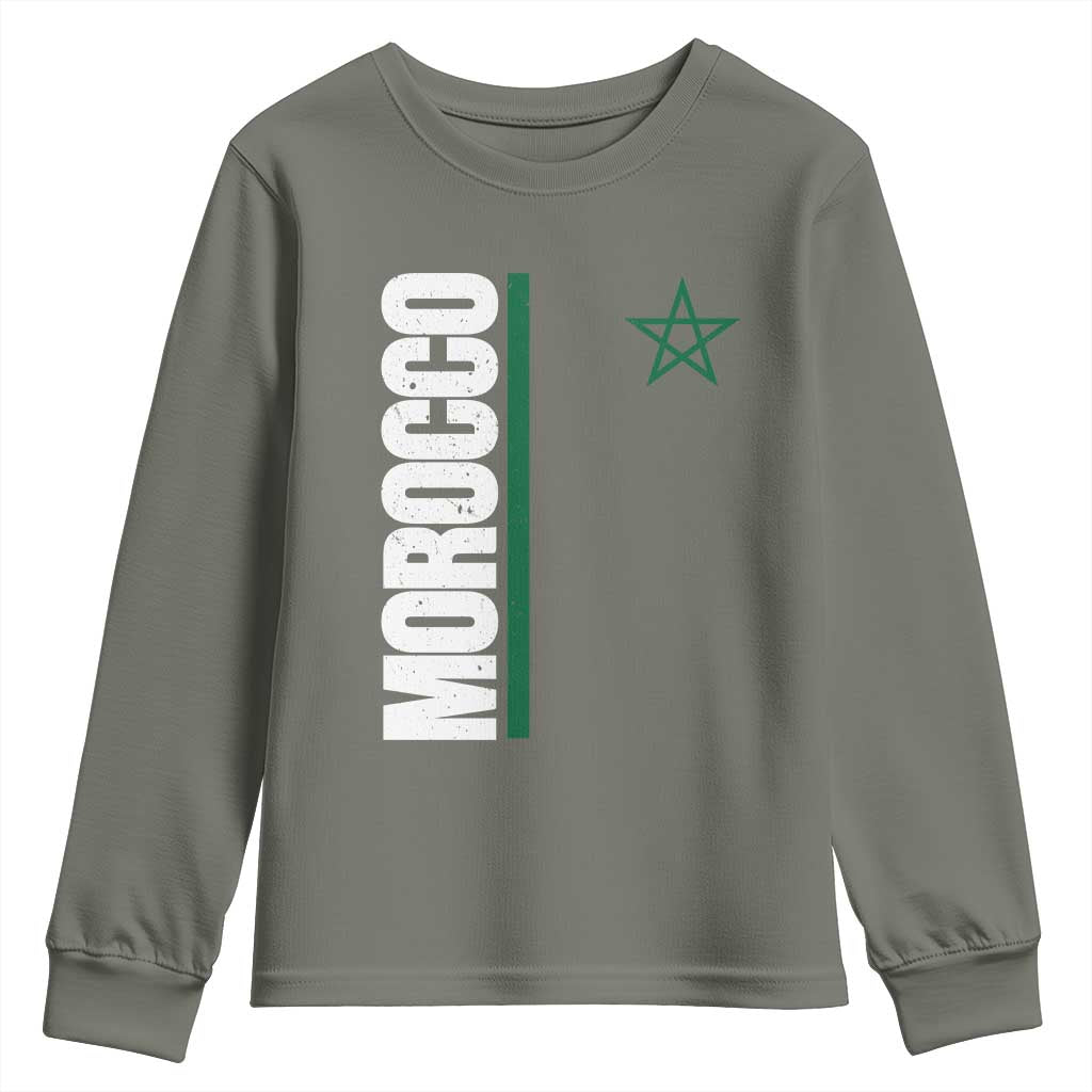 Morocco Green Star Flag Patriotic Moroccan Pride Youth Sweatshirt