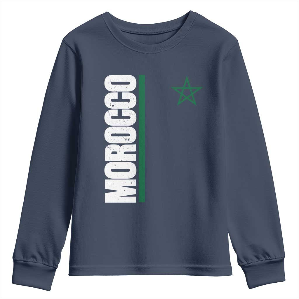 Morocco Green Star Flag Patriotic Moroccan Pride Youth Sweatshirt