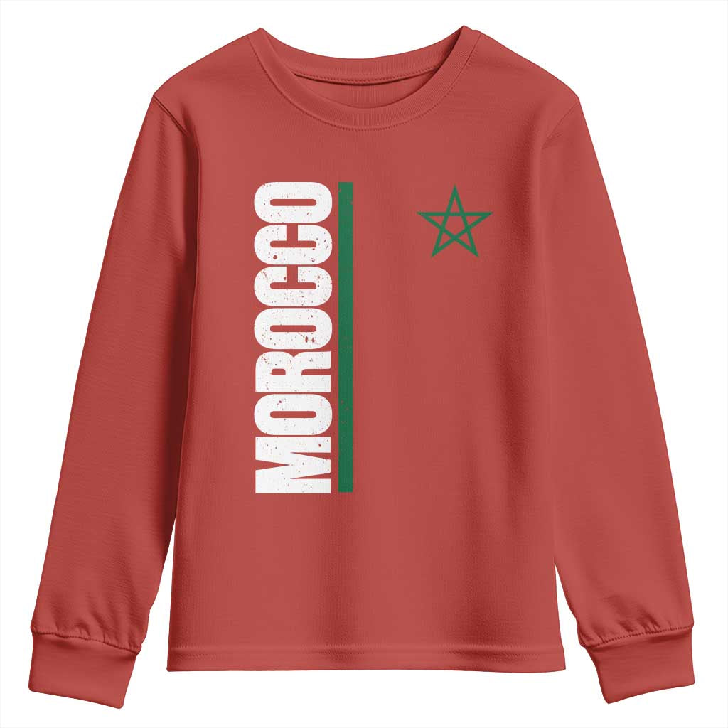 Morocco Green Star Flag Patriotic Moroccan Pride Youth Sweatshirt