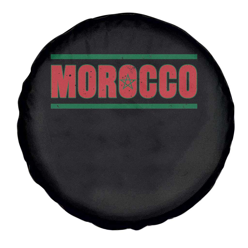 Proud Moroccan Vintage Marocco Flag Green Stripes Spare Tire Cover