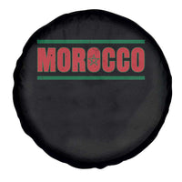 Proud Moroccan Vintage Marocco Flag Green Stripes Spare Tire Cover