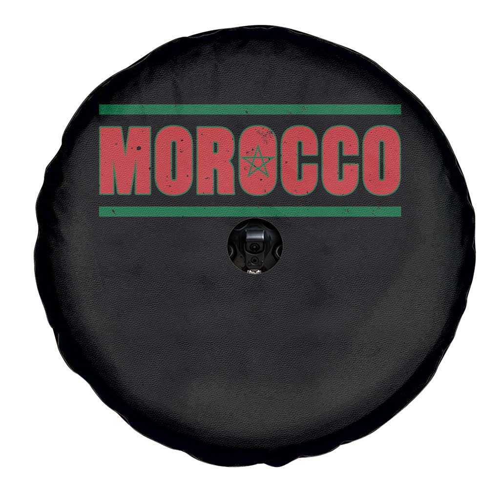 Proud Moroccan Vintage Marocco Flag Green Stripes Spare Tire Cover