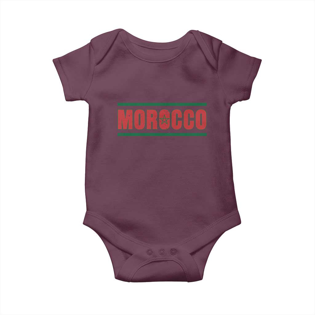 Proud Moroccan Vintage Marocco Flag Green Stripes Baby Onesie