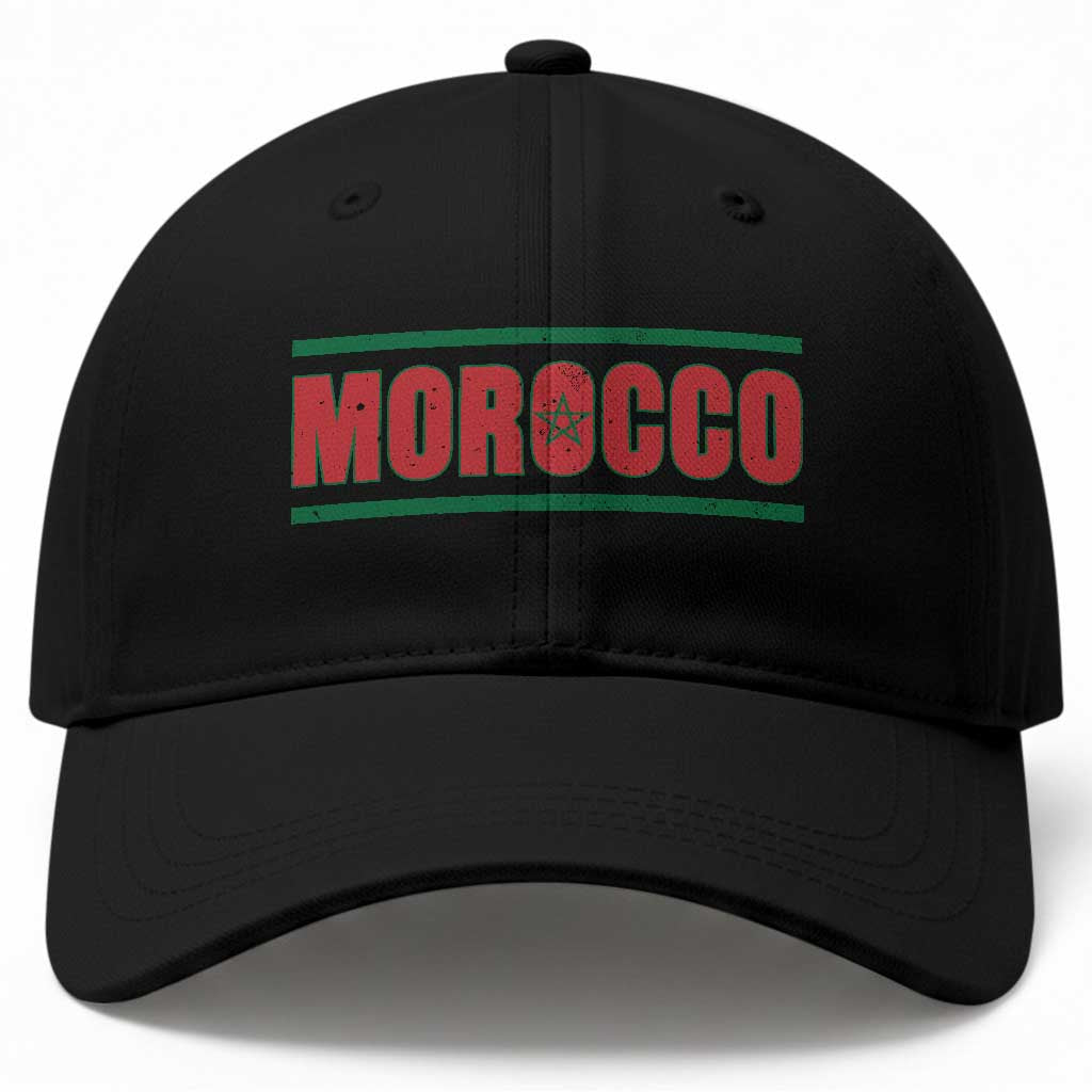 Proud Moroccan Vintage Marocco Flag Green Stripes Baseball Cap