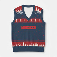 Proud Moroccan Vintage Marocco Flag Green Stripes V-Neck Knit Sweater Vest