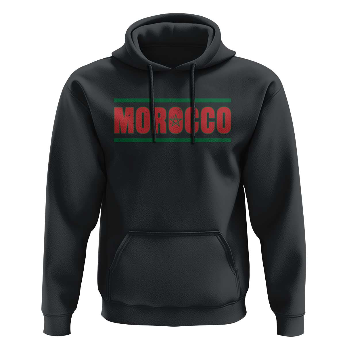 Proud Moroccan Vintage Marocco Flag Green Stripes Hoodie