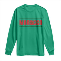 Proud Moroccan Vintage Marocco Flag Green Stripes Long Sleeve Shirt