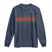 Proud Moroccan Vintage Marocco Flag Green Stripes Long Sleeve Shirt