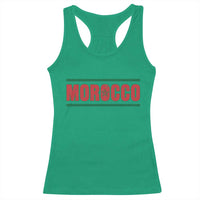 Proud Moroccan Vintage Marocco Flag Green Stripes Racerback Tank Top