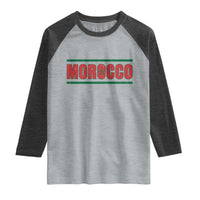 Proud Moroccan Vintage Marocco Flag Green Stripes Raglan Shirt