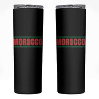 Proud Moroccan Vintage Marocco Flag Green Stripes Skinny Tumbler