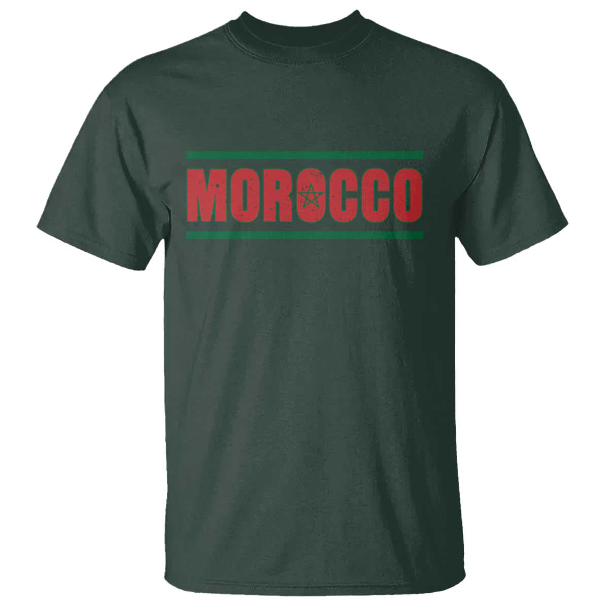 Proud Moroccan Vintage Marocco Flag Green Stripes T Shirt