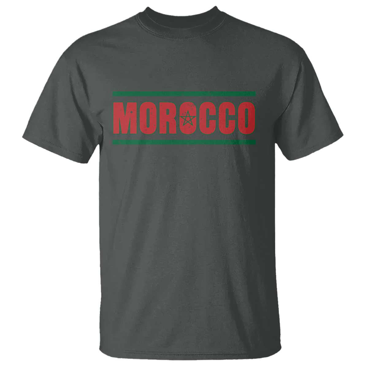 Proud Moroccan Vintage Marocco Flag Green Stripes T Shirt