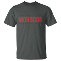 Proud Moroccan Vintage Marocco Flag Green Stripes T Shirt