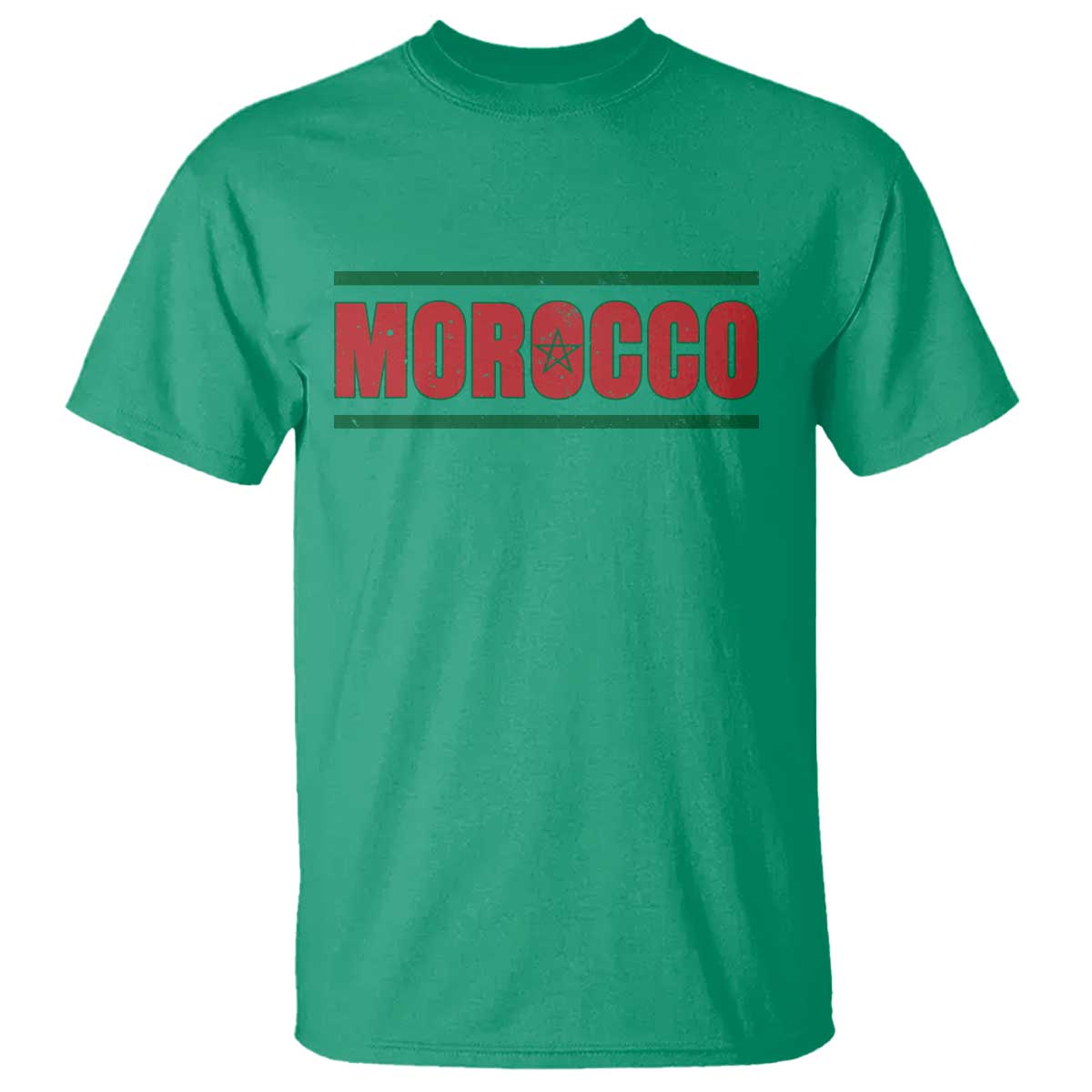 Proud Moroccan Vintage Marocco Flag Green Stripes T Shirt