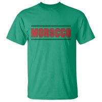 Proud Moroccan Vintage Marocco Flag Green Stripes T Shirt