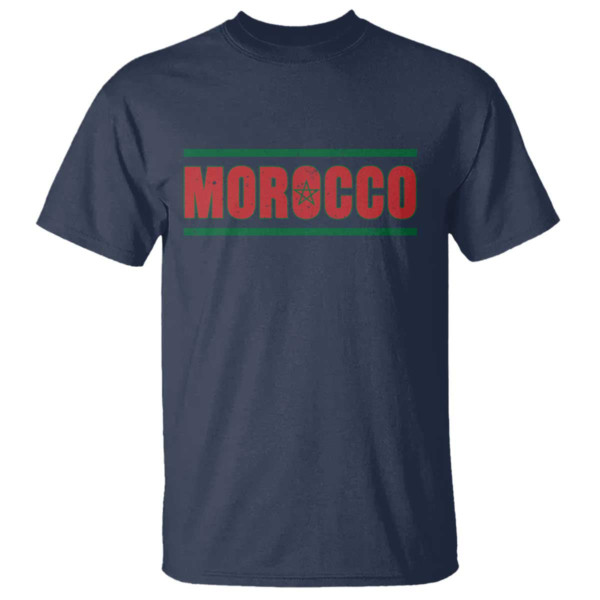 Proud Moroccan Vintage Marocco Flag Green Stripes T Shirt