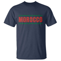 Proud Moroccan Vintage Marocco Flag Green Stripes T Shirt
