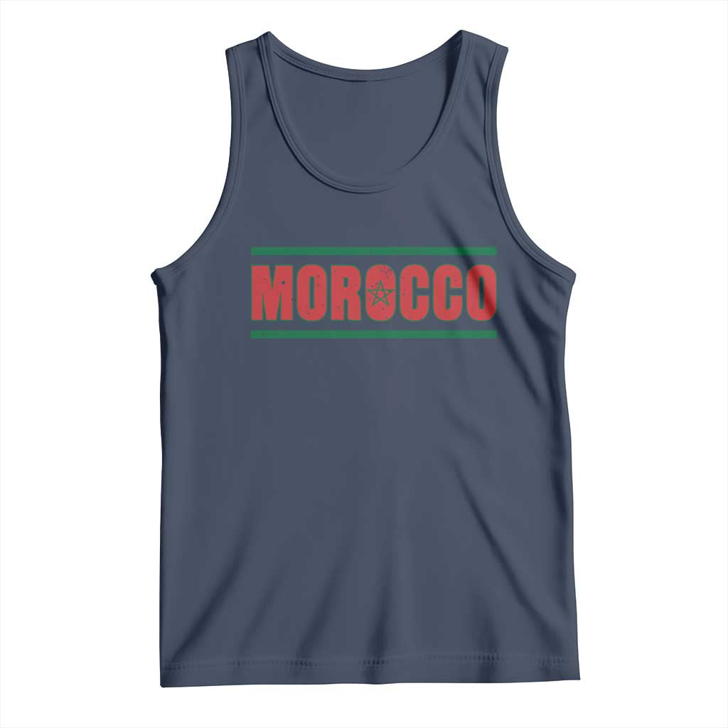 Proud Moroccan Vintage Marocco Flag Green Stripes Tank Top
