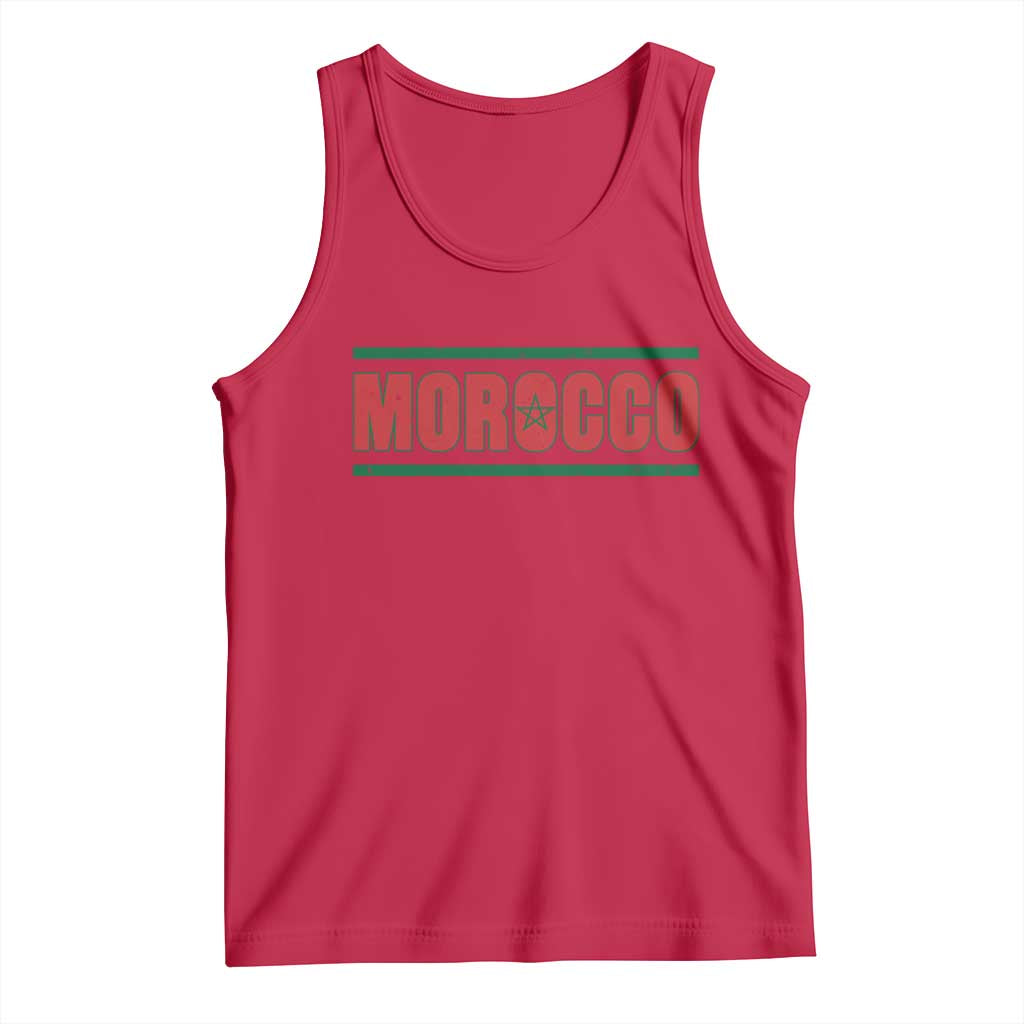 Proud Moroccan Vintage Marocco Flag Green Stripes Tank Top