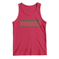 Proud Moroccan Vintage Marocco Flag Green Stripes Tank Top