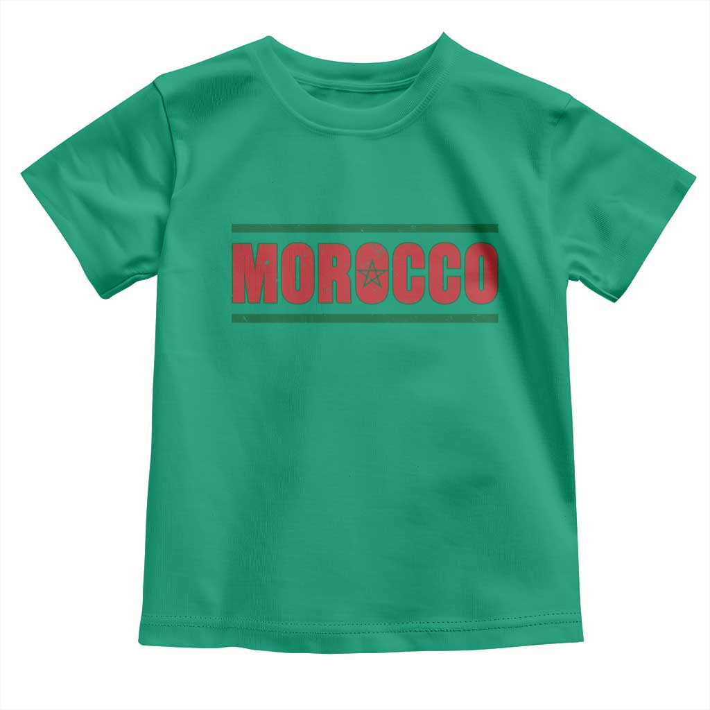 Proud Moroccan Vintage Marocco Flag Green Stripes Toddler T Shirt