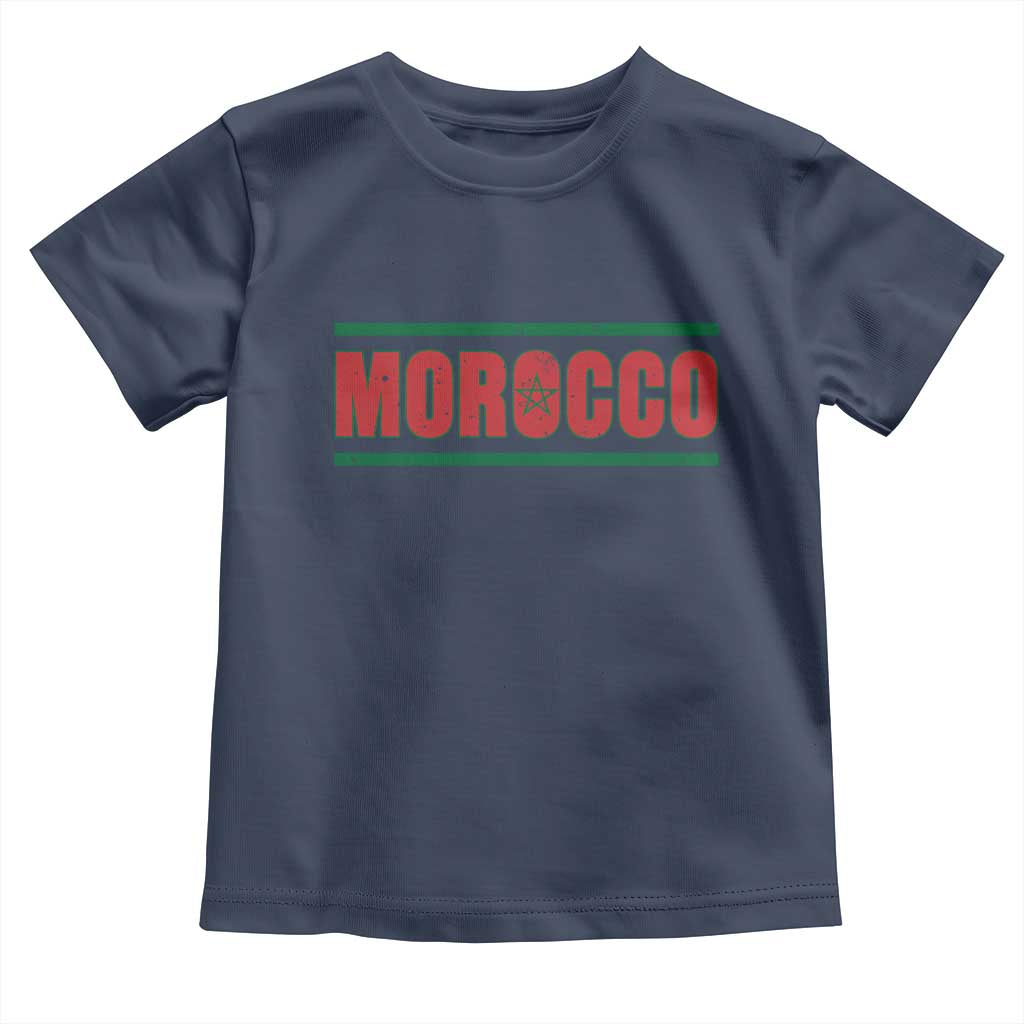 Proud Moroccan Vintage Marocco Flag Green Stripes Toddler T Shirt