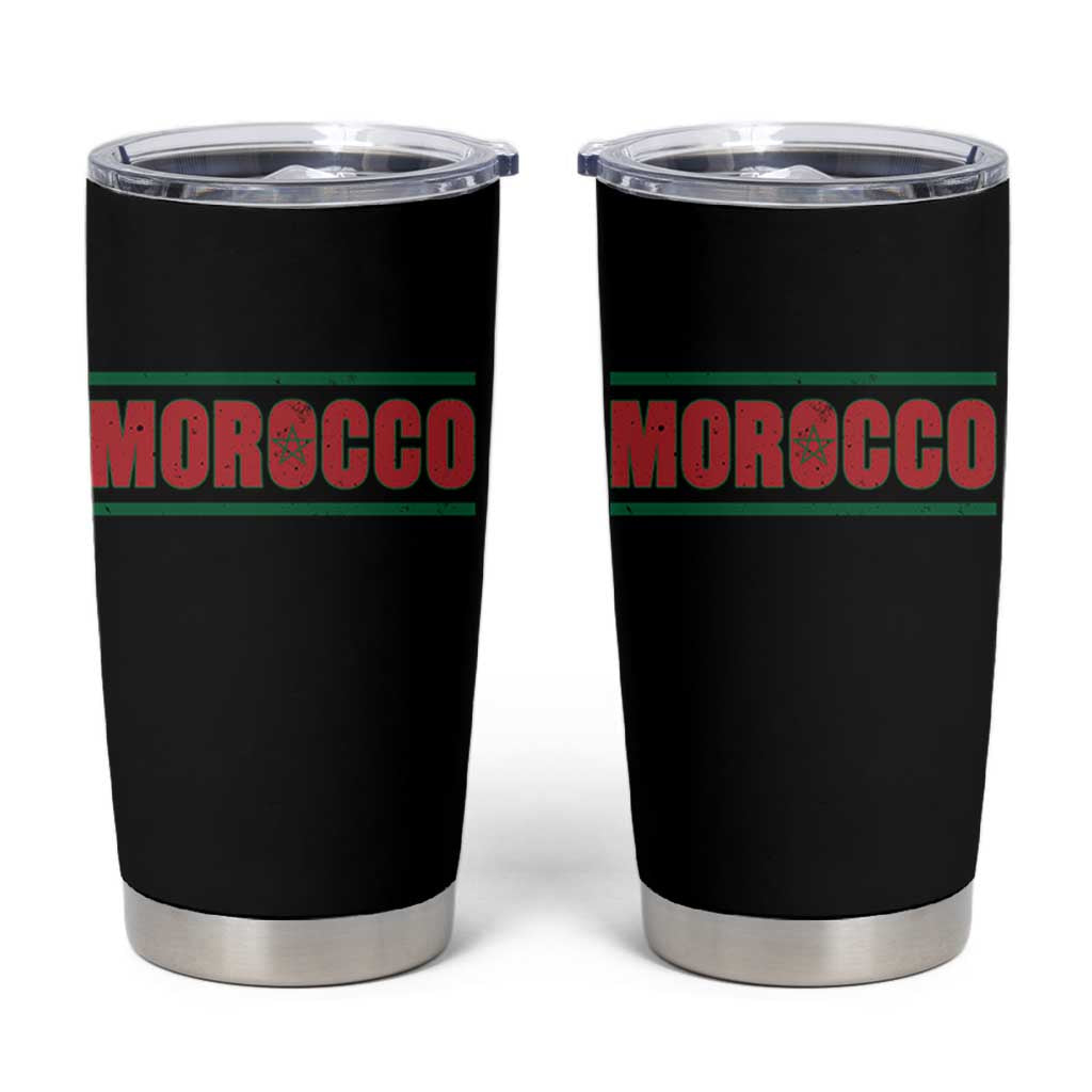 Proud Moroccan Vintage Marocco Flag Green Stripes Tumbler Cup