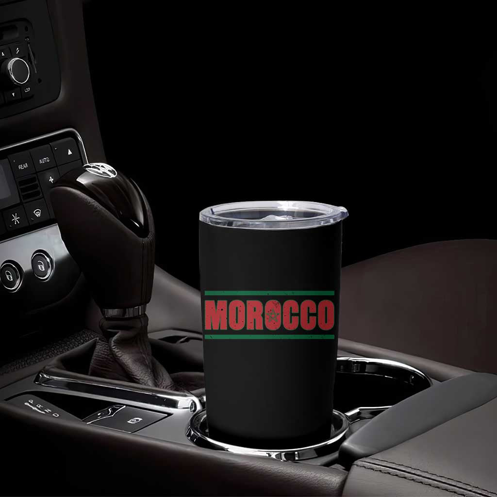 Proud Moroccan Vintage Marocco Flag Green Stripes Tumbler Cup