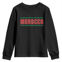 Proud Moroccan Vintage Marocco Flag Green Stripes Youth Sweatshirt