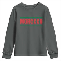 Proud Moroccan Vintage Marocco Flag Green Stripes Youth Sweatshirt