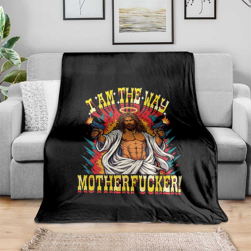 Funny Jesus LitRPG I Am The Way Motherfucker Throw Blanket