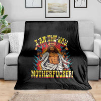 Funny Jesus LitRPG I Am The Way Motherfucker Throw Blanket