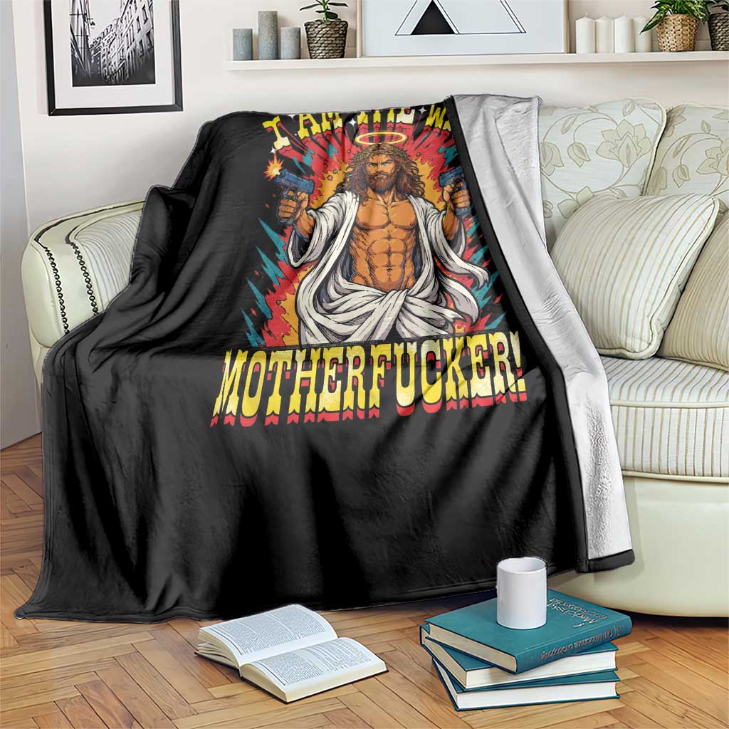 Funny Jesus LitRPG I Am The Way Motherfucker Throw Blanket