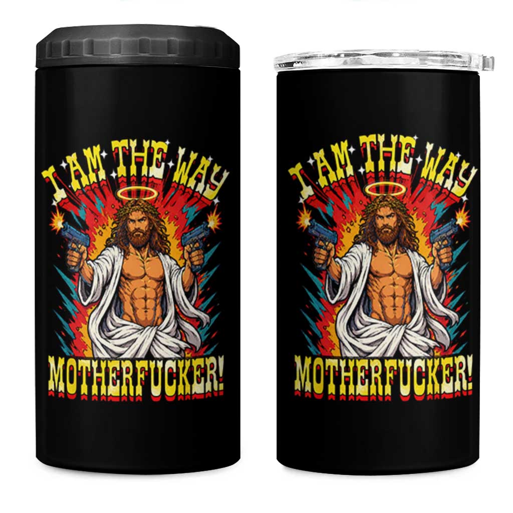 Funny Jesus LitRPG I Am The Way Motherfucker 4 in 1 Can Cooler Tumbler