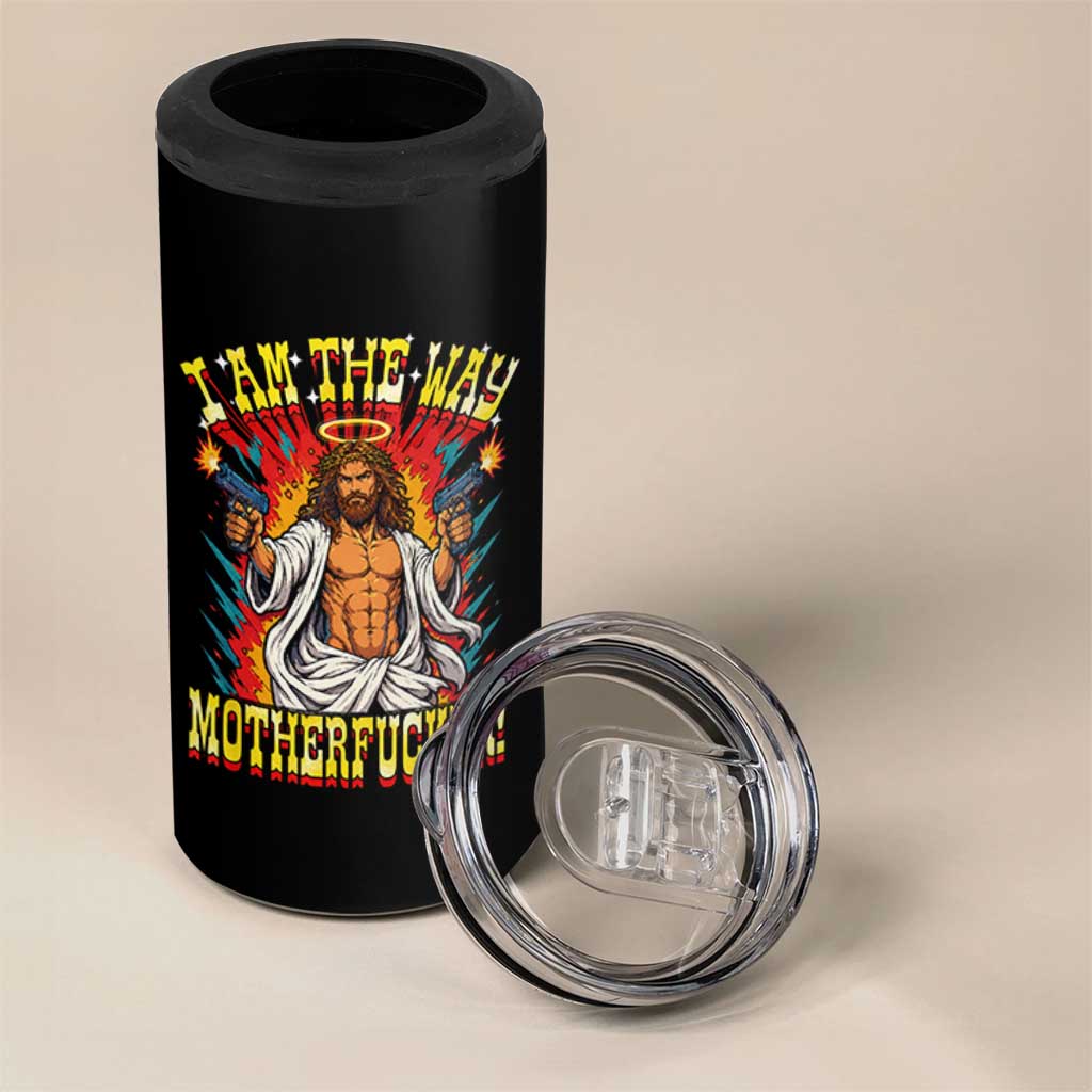 Funny Jesus LitRPG I Am The Way Motherfucker 4 in 1 Can Cooler Tumbler