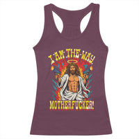 Funny Jesus LitRPG I Am The Way Motherfucker Racerback Tank Top