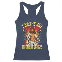 Funny Jesus LitRPG I Am The Way Motherfucker Racerback Tank Top
