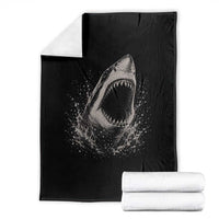 Vintage Great White Shark Jaw Graphic Throw Blanket Marine Life Gifts