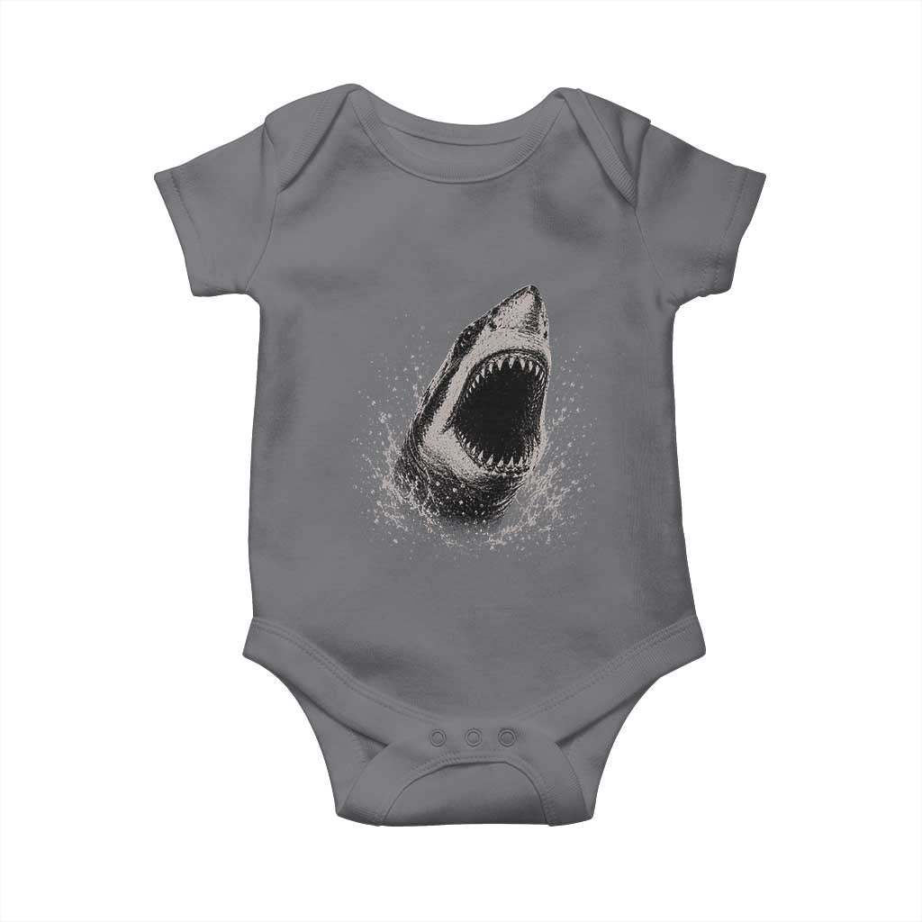 Vintage Great White Shark Jaw Graphic Baby Onesie Marine Life Gifts