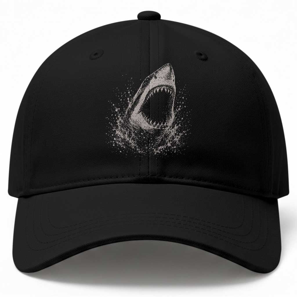 Vintage Great White Shark Jaw Graphic Baseball Cap Marine Life Gifts